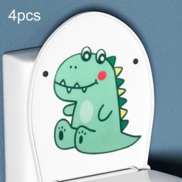 4pcs Bathroom Toilet Deodorant Stickers Dinosaur Aromatherapy Wall Stickers - 1