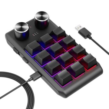 Customized RGB Wired Office Keyboard with 12 Shortcut Keys & Volume Control - 1