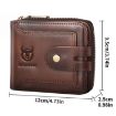 BULL CAPTAIN 232 RFID Anti-Theft Cowhide Men Zipper Wallet - 3