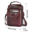 BULL CAPTAIN 0400 Large-Capacity Cowhide Crossbody Bag (Black) - 2