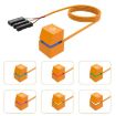 Orange Desktop Computer Extension Cable with Colorful Light - 4m Cable - 1