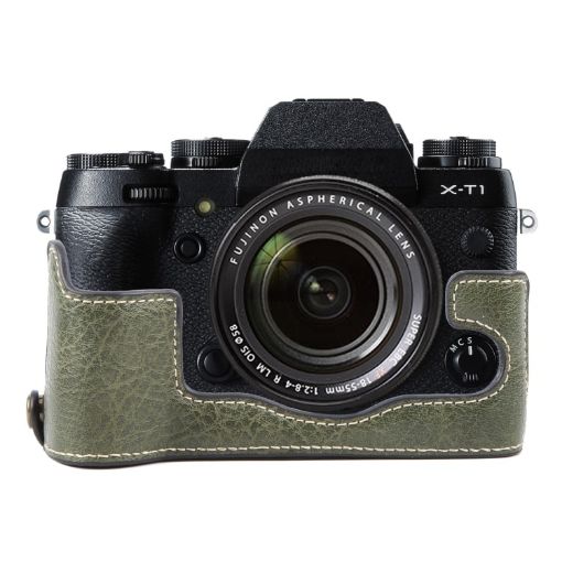 FUJIFILM X-T1 Green PU Leather Camera Half Case Base - 1