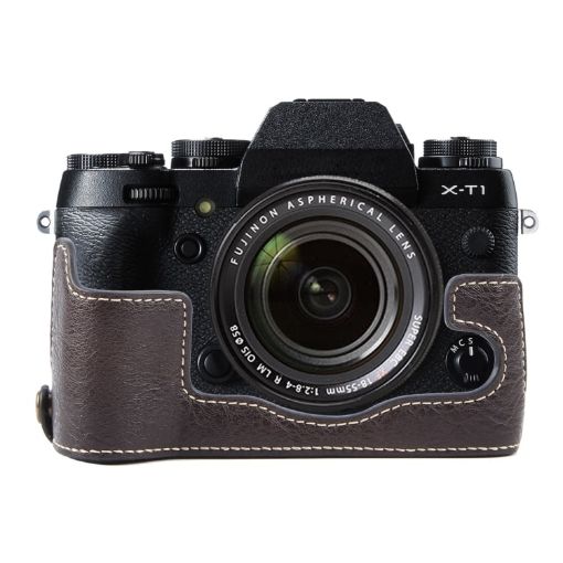 FUJIFILM X-T1 Buffalo Texture PU Leather Camera Half Case Base - 1