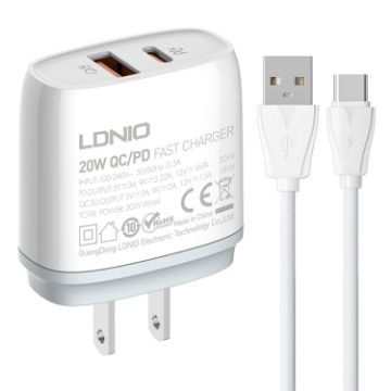 LDNIO Q229 Fast Charger with USB to Type-C Cable - 1