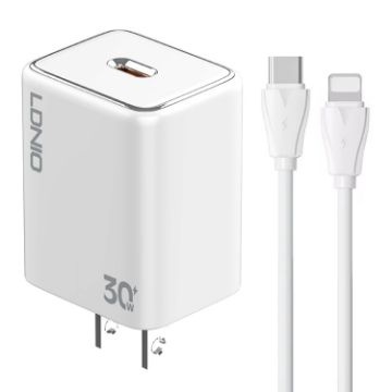 LDNIO A1508C PD30W USB-C Fast Charger with 1m Cable - 1