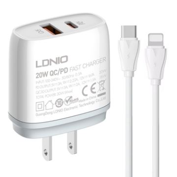 LDNIO Q229 Fast Charger with Type-C to 8 Pin Cable - 1
