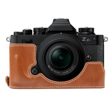 Nikon ZFC Glossy PU Leather Camera Half Case Base - Brown - 1