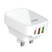 LDNIO Q334 32W Type-C + Dual USB Charger + 1m Data Cable - UK Plug - 1