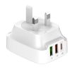 LDNIO Q334 32W Type-C Charger + Dual USB Port - UK Plug - 3