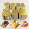 100pcs 115x64mm Triangle Golden Paper Plates Dessert Board Base - 6