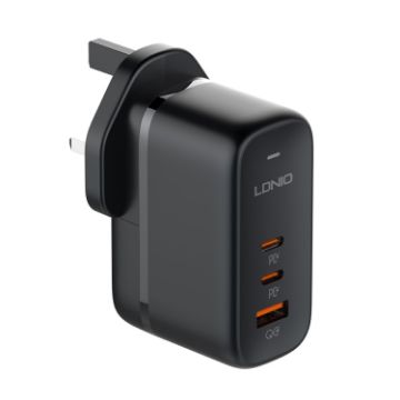 LDNIO Q366 65W USB + Dual Type-C Charger + 1m Cable - UK Plug - 1