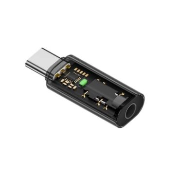 Type-C to 3.5mm Headphone Plug Adapter for iPhone 15 - Black - 1