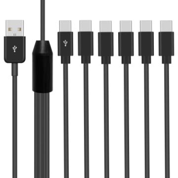 JUNSUNMAY 6 in 1 USB 2.0 to Type-C Splitter Cable 0.5m - 1