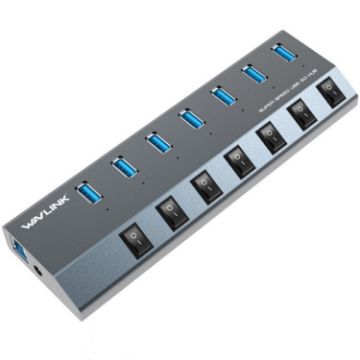 WAVLINK UH3076 7-port USB 3.0 Hub with Switch and LED Indicator - 1
