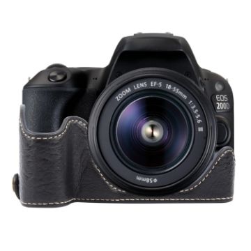 Canon EOS 200D II/200D Black PU Leather Camera Half Case Base - 1