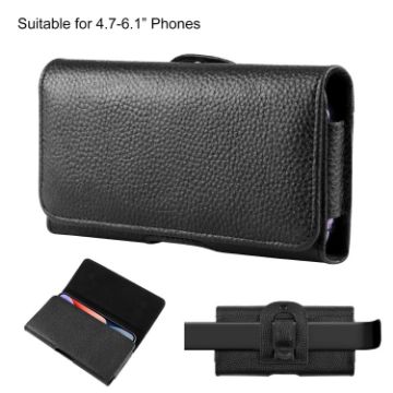 HAWEEL Genuine Leather Phone Belt Clip Pouch - Black - 1