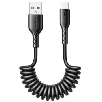 JOYROOM SA38-AC3 3A USB to USB-C Coiled Fast Charging Cable - 1
