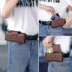 NUOKU Dual Phone Belt Clip Carrying Pouch Leather Case - Dark Brown - 2