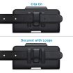 NUOKU Dual Phone Belt Clip Carrying Pouch Leather Case - Black - 5