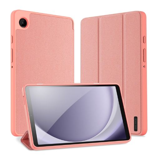 Samsung Galaxy Tab A9 DUX DUCIS Domo Series Pink Leather Tablet Case - 1