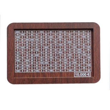 Wooden Money Box Piggy Bank With Counter - Dark Brown 10,000 Euros - 1