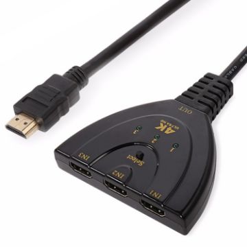 3 in 1 HDMI Input 4K x 2K HDTV Pigtail Switch Adapter Splitter - 1