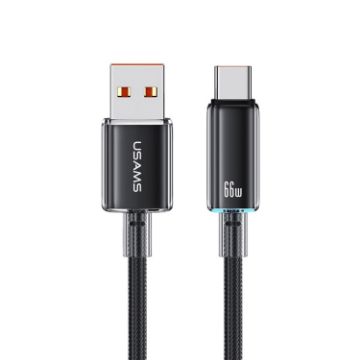 USAMS USB to Type-C 6A Fast Charge Data Cable, 1.2m - Black - 1