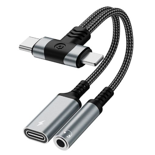 4 in 1 8 Pin/Type-C to Type-C Audio Adapter Cable - Silver - 1