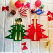 6pcs Christmas Tree Knife and Fork Sleeve Tableware Bag (Red) - 5