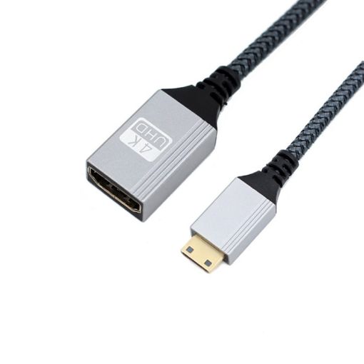 Mini HDTV to HDTV Right Angle Head HD Video Data Adapter Cable for DSLR Camera - 1