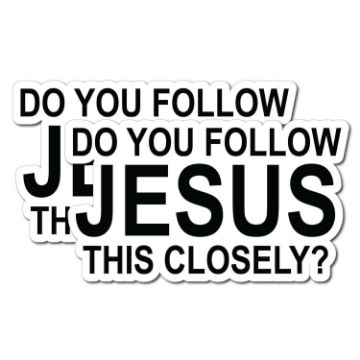 10pcs Funny English Bumper Sticker - Follow Jesus Closely - Adhesive - 1