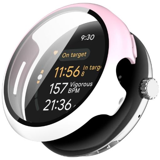 Google Pixel Watch 3 41mm Protective Case - Pink+White - 1