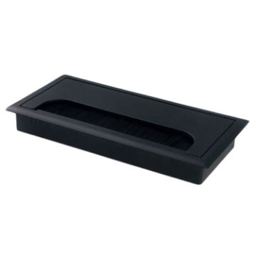 ABS Table Rectangle Wire Hole Cover Outlet Port With Brush PC Desk Cable Organizer - 1