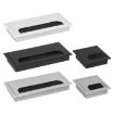 ABS Table Rectangle Wire Hole Cover Outlet Port With Brush PC Desk Cable Organizer - 4