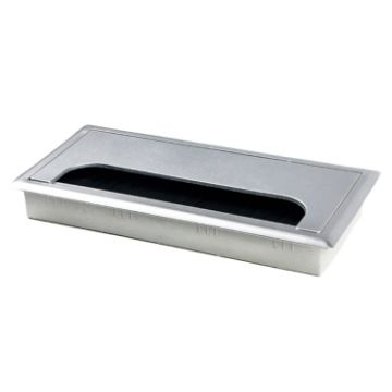 ABS Table Rectangle Wire Hole Cover Outlet Port With Brush PC Desk Cable Organizer - 1