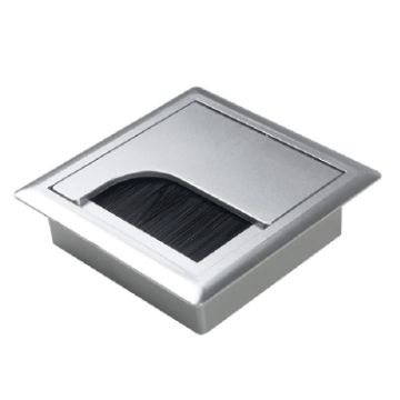 ABS Table Rectangle Wire Hole Cover Outlet Port With Brush PC Desk Cable Organizer - 1