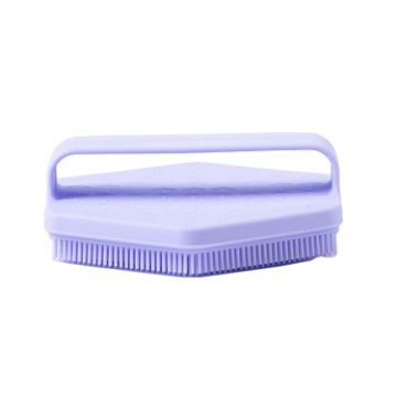 Silicone Hair Wash Massage Brush Exfoliating Bath Brush Purple - 1
