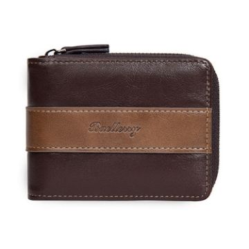Baellerry D5111 Retro Multi-card Slot Zipper Short Wallet (Coffee) - 1