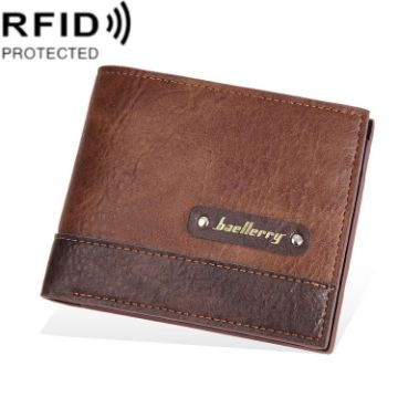 Baellerry DR112 RFID Anti-theft Wallet Card Holder (Light Brown) - 1