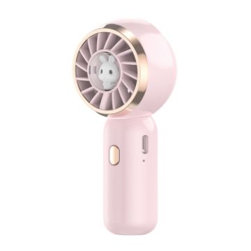 Mini Turbine Handheld Cute Rabbit Electric Fan - Pink - 1