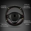 38cm Cowhide Steering Wheel Cover - Coffee - 3
