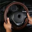 38cm Cowhide Hand-sewn Steering Wheel Cover - Coffee - 8