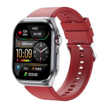 ET585 2.04" Silicone Strap Smart Watch - Red - 1