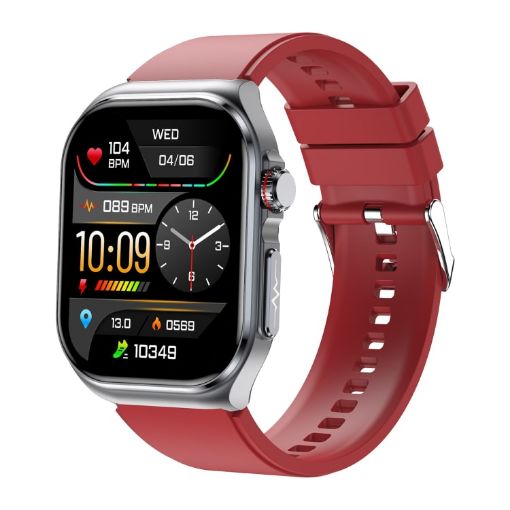 ET585 2.04" Silicone Strap Smart Watch - Red - 1