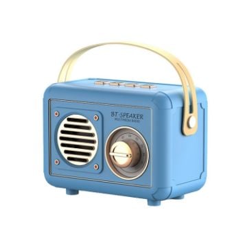 Mini Retro Card USB Flash Drive FM Radio Wireless Bluetooth Speaker Sky Blue - 1