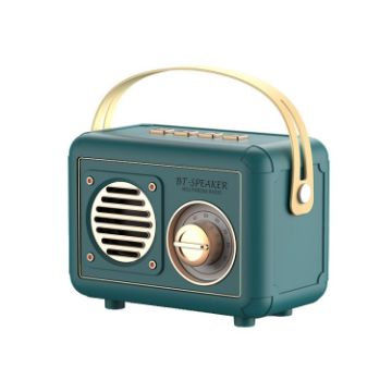 Mini Retro Card USB Flash Drive FM Radio Wireless Bluetooth Speaker Green - 1