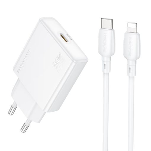 BOROFONE BN23 PD 20W Type-C Charger with 1m Type-C to 8 Pin Cable Set - 1