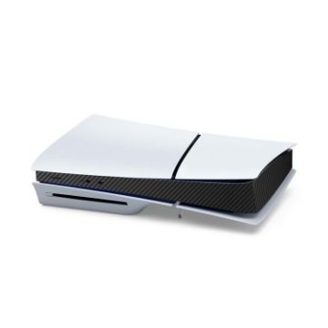PS5 Slim Console Middle Sticker - Carbon Fiber Black - 1