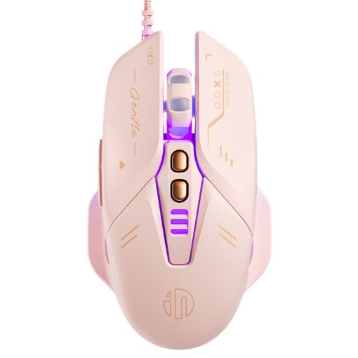 Inphic W8 Wired Gaming Mice - Milk Tea Color - 1