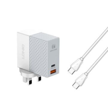 LDNIO A2620C PD3.0 65W USB Power Adapter with Type-C Cable - 1